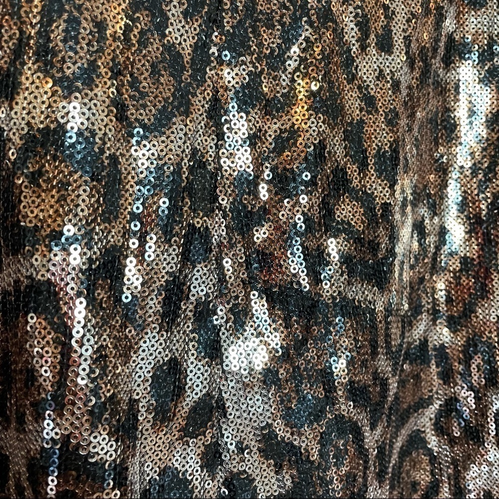 Zara Trf Sequins Animal Print V Neck Babydoll Tunic Dress w/Short Flutte… - Picture 2 of 11
